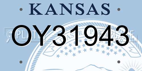 OY31943 Kansas License Plate
