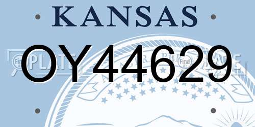 OY44629 Kansas License Plate
