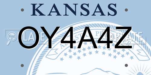 OY4A4Z Kansas License Plate