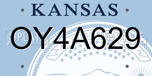 OY4A629 Kansas License Plate