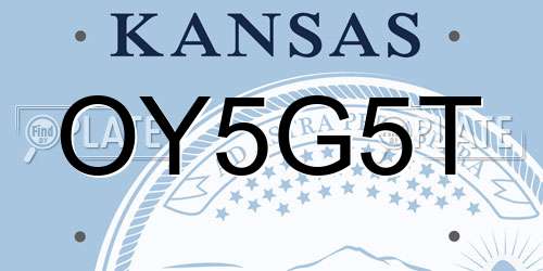 OY5G5T Kansas License Plate