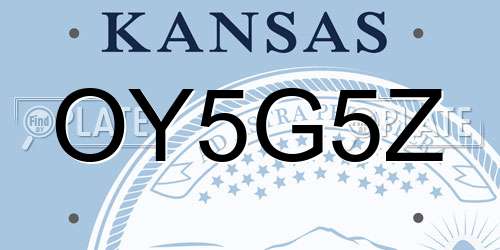 OY5G5Z Kansas License Plate