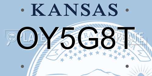 OY5G8T Kansas License Plate