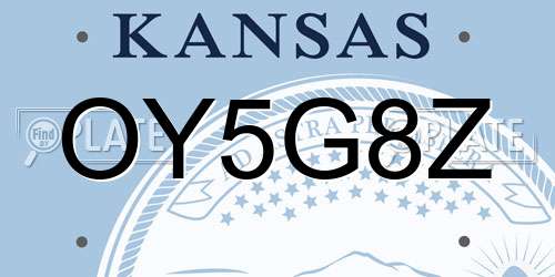 OY5G8Z Kansas License Plate