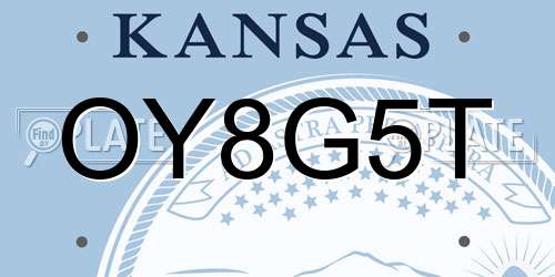 OY8G5T Kansas License Plate