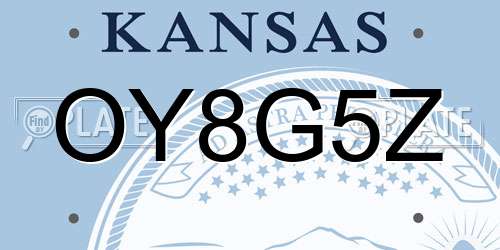 OY8G5Z Kansas License Plate