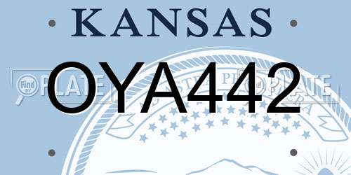 OYA442 Kansas License Plate