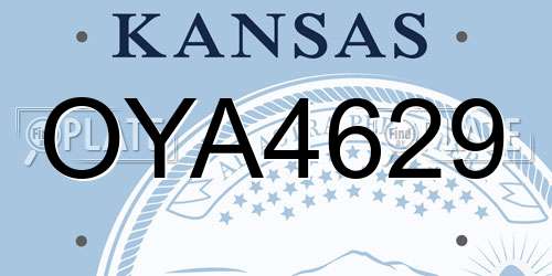 OYA4629 Kansas License Plate