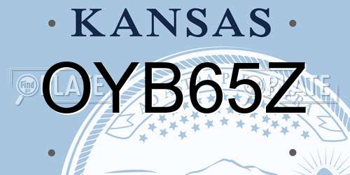 OYB65Z Kansas License Plate