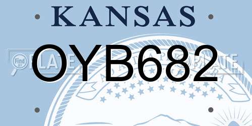 OYB682 Kansas License Plate