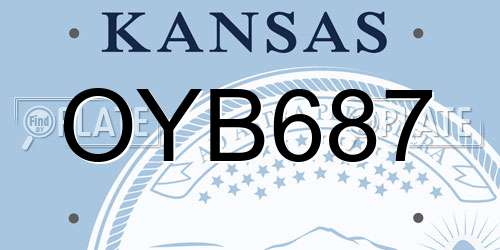 OYB687 Kansas License Plate
