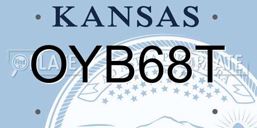 OYB68T Kansas License Plate