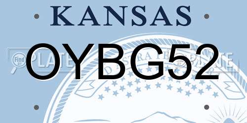 OYBG52 Kansas License Plate