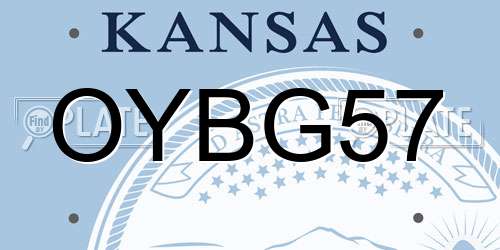 OYBG57 Kansas License Plate