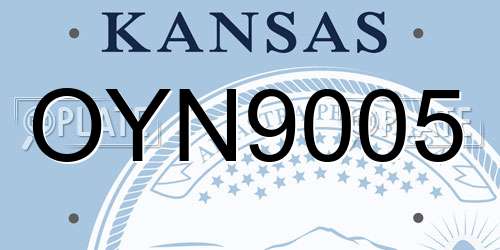 OYN9005 Kansas License Plate