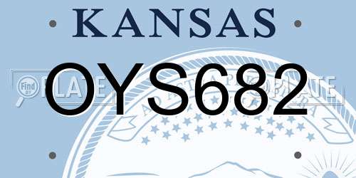 OYS682 Kansas License Plate