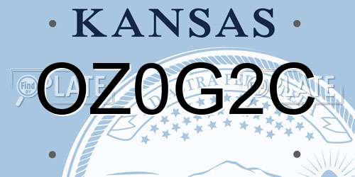 OZ0G2C Kansas License Plate