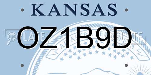 OZ1B9D Kansas License Plate