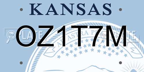 OZ1T7M Kansas License Plate