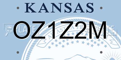 OZ1Z2M Kansas License Plate