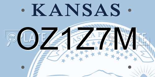 OZ1Z7M Kansas License Plate