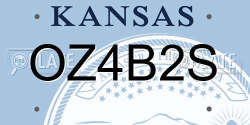 OZ4B2S Kansas License Plate