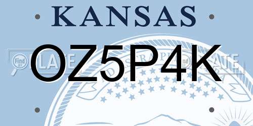 OZ5P4K Kansas License Plate