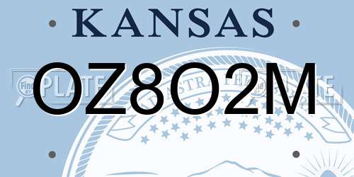 OZ8O2M Kansas License Plate