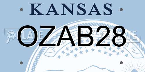 OZAB28 Kansas License Plate