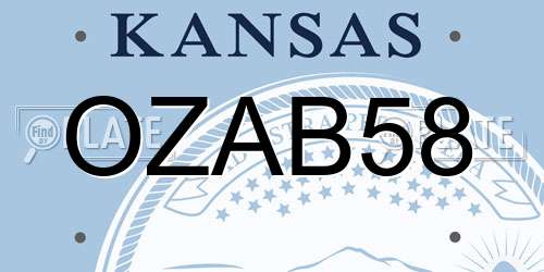 OZAB58 Kansas License Plate