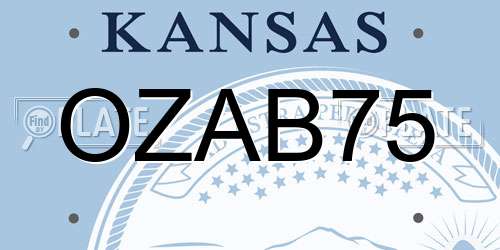 OZAB75 Kansas License Plate