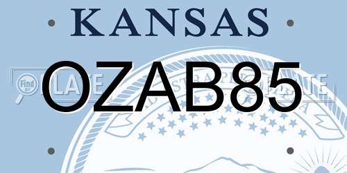 OZAB85 Kansas License Plate