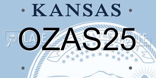 OZAS25 Kansas License Plate