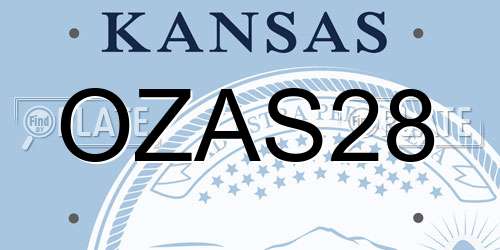 OZAS28 Kansas License Plate