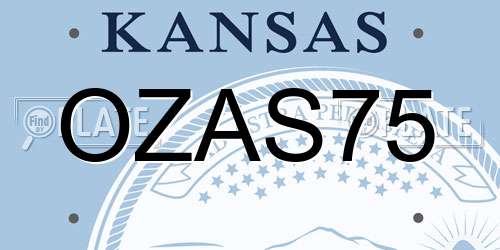 OZAS75 Kansas License Plate