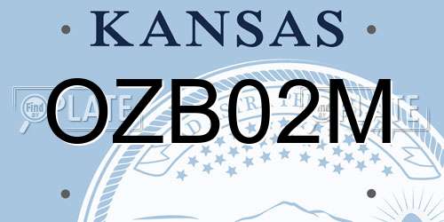 OZB02M Kansas License Plate