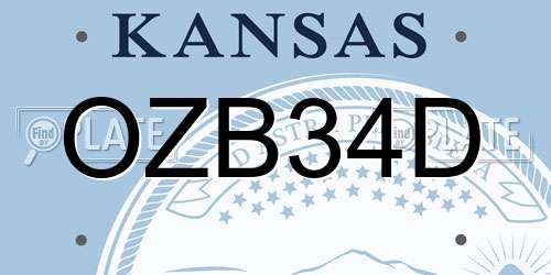 OZB34D Kansas License Plate