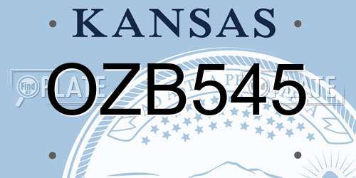 OZB545 Kansas License Plate