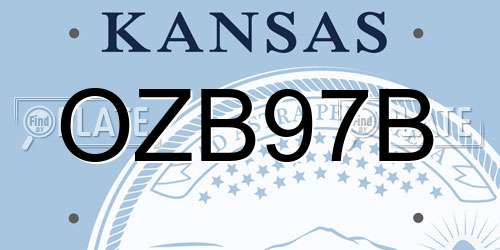 OZB97B Kansas License Plate
