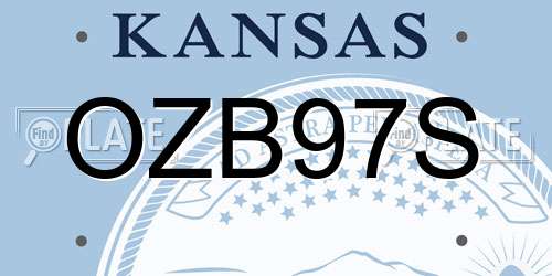 OZB97S Kansas License Plate