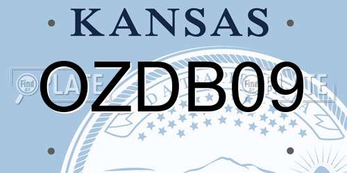 OZDB09 Kansas License Plate
