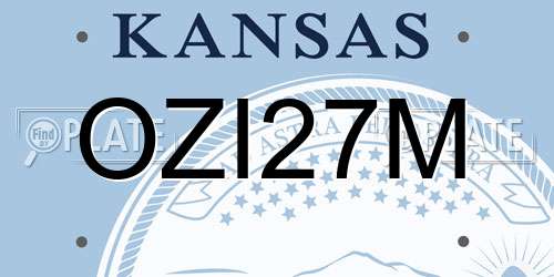 OZI27M Kansas License Plate