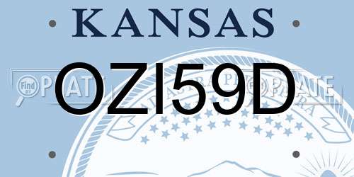OZI59D Kansas License Plate
