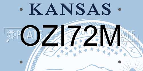 OZI72M Kansas License Plate