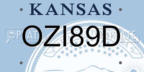 OZI89D Kansas License Plate