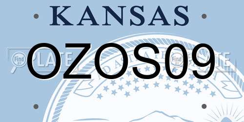 OZOS09 Kansas License Plate