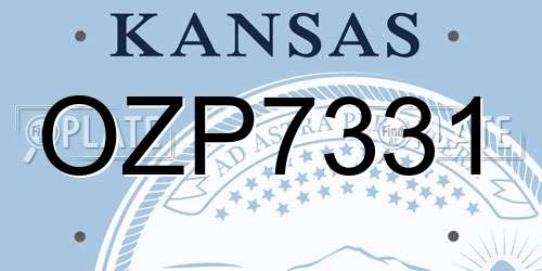 OZP7331 Kansas License Plate