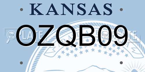 OZQB09 Kansas License Plate