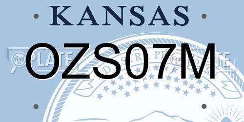 OZS07M Kansas License Plate