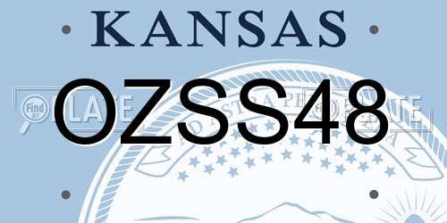 OZSS48 Kansas License Plate